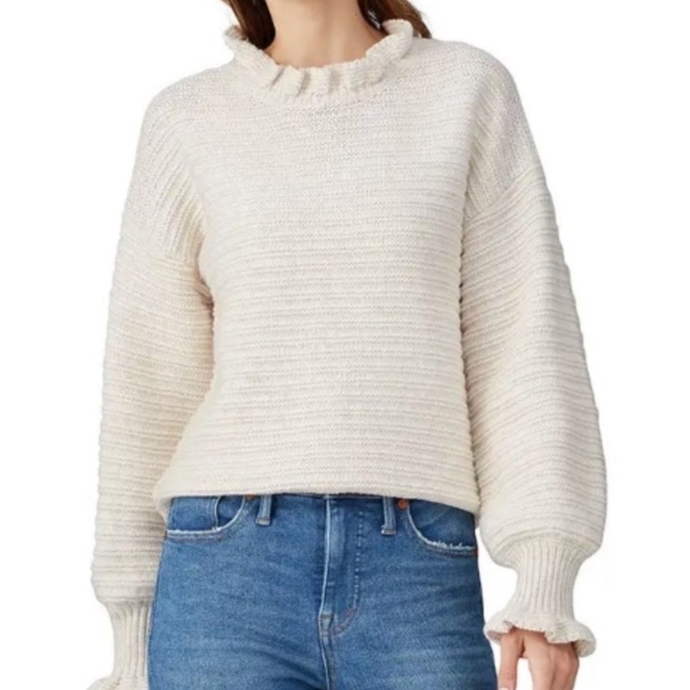 Madewell Ruffle Neck Pullover Sweater